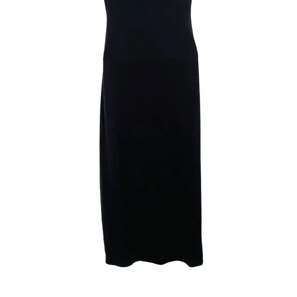 NEW Good American Off the Shoulder Cut Out Mesh Midi Dress Black - Picture 12 of 14